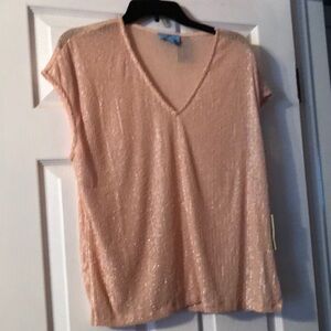 Exquisite pink/sequin top by CeCe